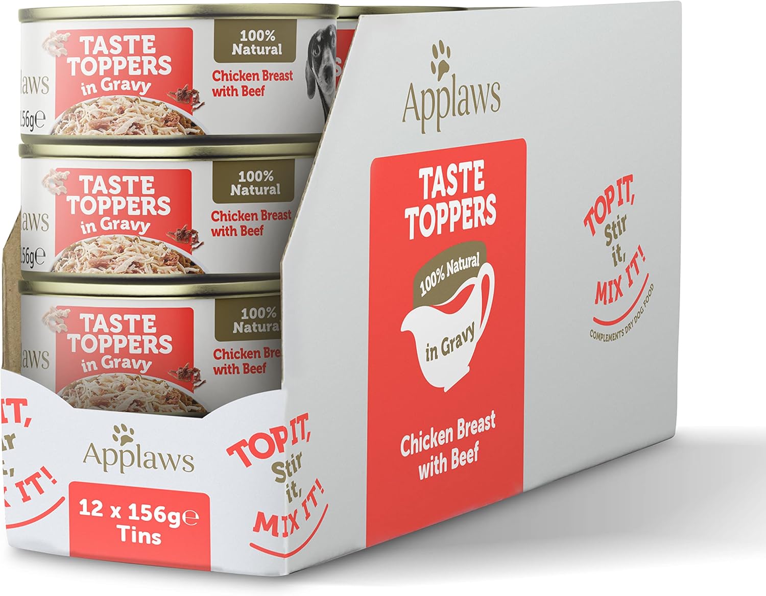 Applaws 100% Natural Wet Dog Food, Grain Free Chicken with Beef in Gravy Tin, 156g (Pack of 12)?TT3412CE-A