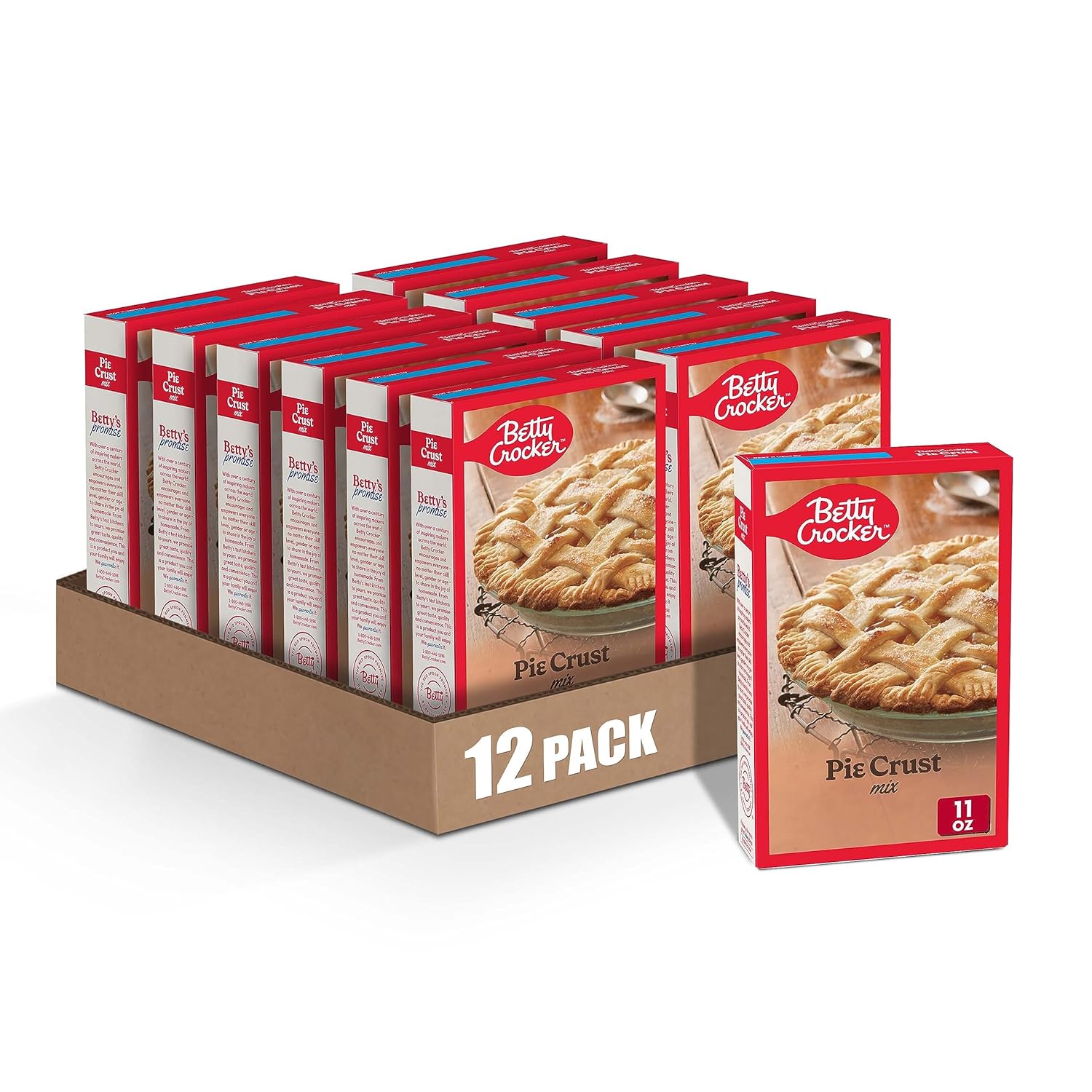 Betty Crocker Pie Crust Mix, Makes Two 9-Inch Crusts, 11 Oz. (Pack Of 12)