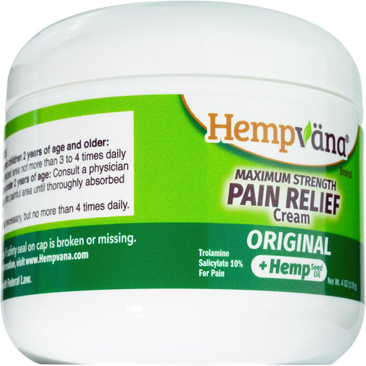 Hempvana Relief Cream With Seed Extract - Relieves Inflammation, Muscle, Joint, Back, Knee, Nerves And Arthritis – Made In Usa 4Oz Paraben Free, Vegan, Cruelty-Free As Seen On Tv
