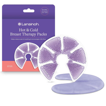 Lansinoh Breast Therapy Packs With Soft Covers, Hot And Cold Breast Pads, Breastfeeding Essentials For Moms, 2 Pack