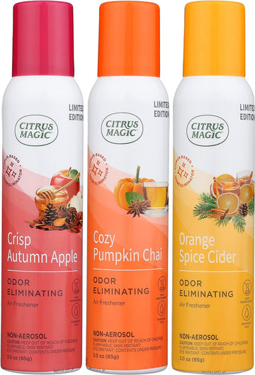 Citrus Magic Limited Edition Natural Odor Eliminating Air Freshener Spray, Assorted Fragrances, 3-Ounce, Pack of 3
