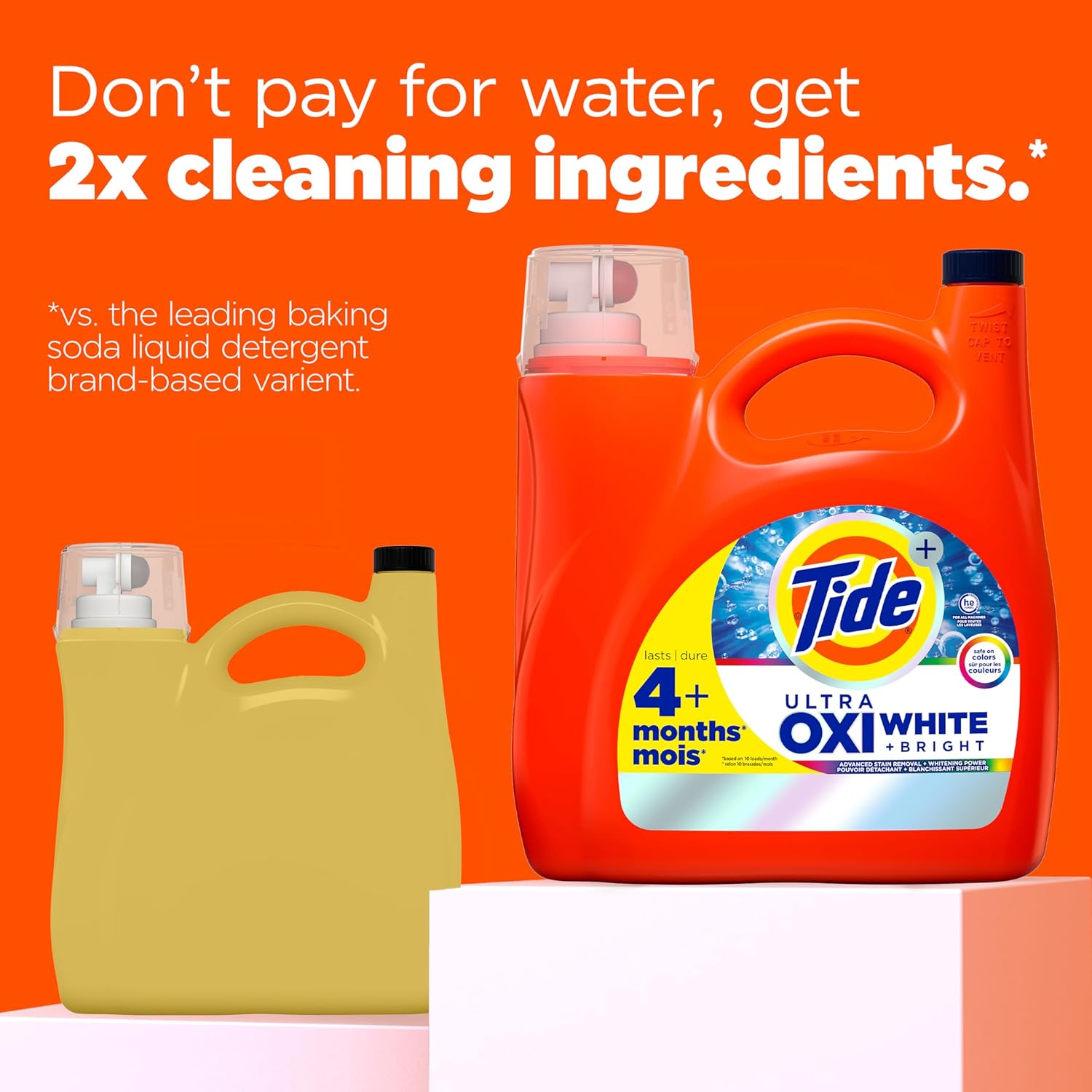 Tide Plus Ultra Oxi White And Bright Liquid Laundry Detergent, Advanced Stain Removal And Whitening Power, 149 Fl Oz, 106 Loads