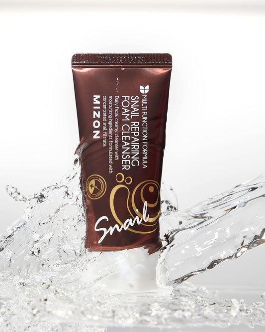 Mizon Full Korean Skincare Set Allin1 Snail Repair Cream Snail Repair Intensive Ampoule Snail Repairing Foam Cleanser And Snail Repair Eye Cream