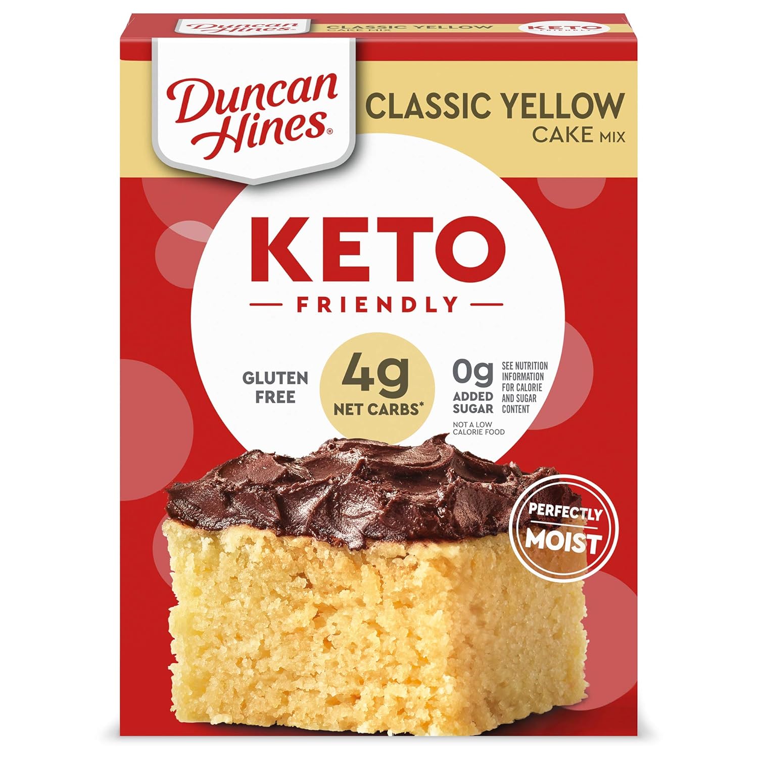 Duncan Hines Keto Friendly Classic Yellow Cake Mix, Gluten Free, Zero Sugar Added, 10.6 oz