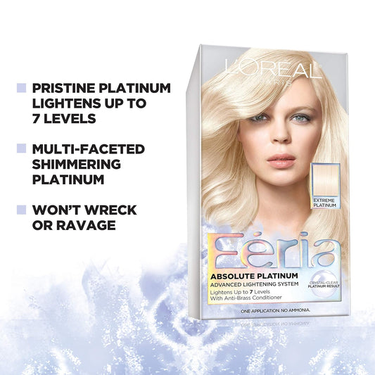 L'Oreal Paris Feria Multi-Faceted Shimmering Permanent Hair Color, Extreme Platinum, Pack Of 2