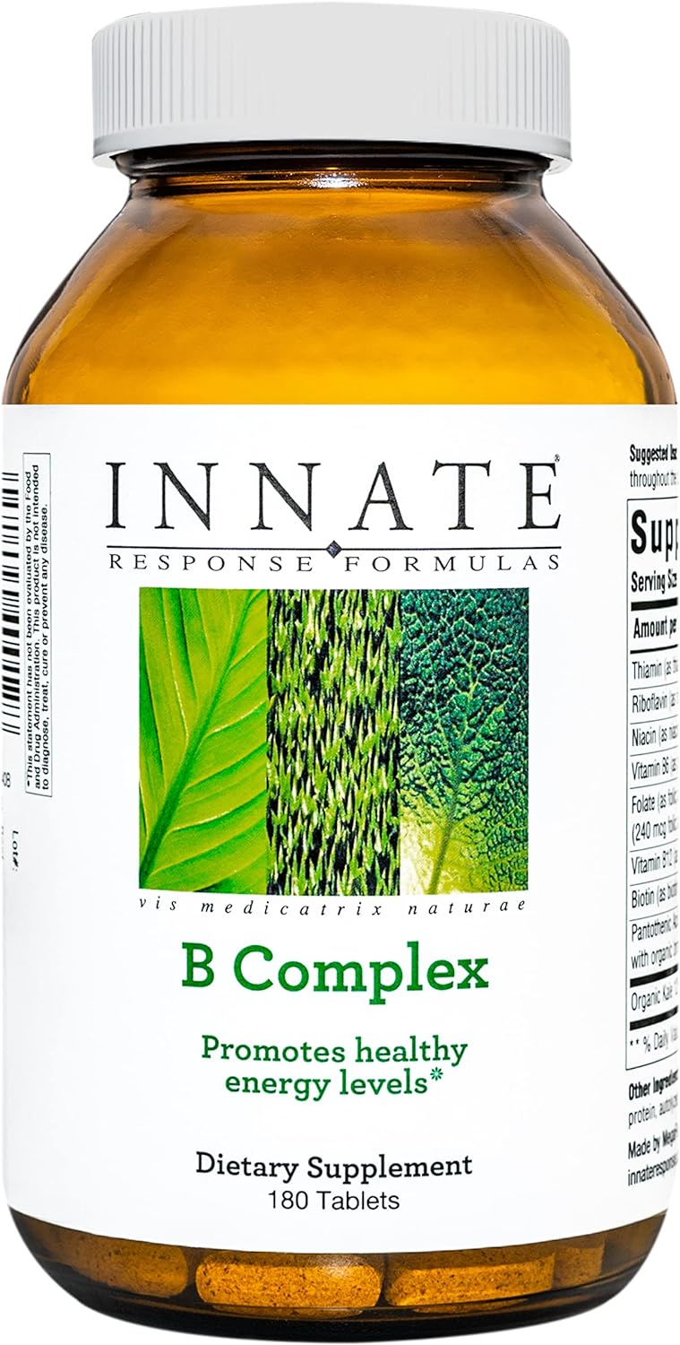 Innate Response Formulas B Complex - B Vitamin Supplement - Supports Cellular Energy Production And Metabolism - Vegan, Kosher, Non-Gmo Project Verified - Made Without 9 Food Allergens - 180 Tablets