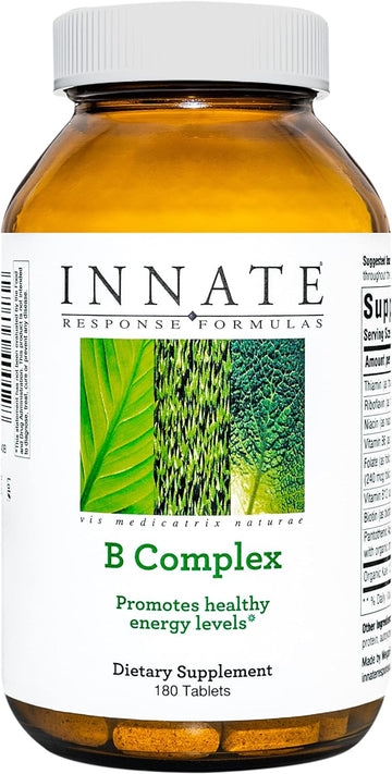 Innate Response Formulas B Complex - B Vitamin Supplement - Supports Cellular Energy Production And Metabolism - Vegan, Kosher, Non-Gmo Project Verified - Made Without 9 Food Allergens - 180 Tablets