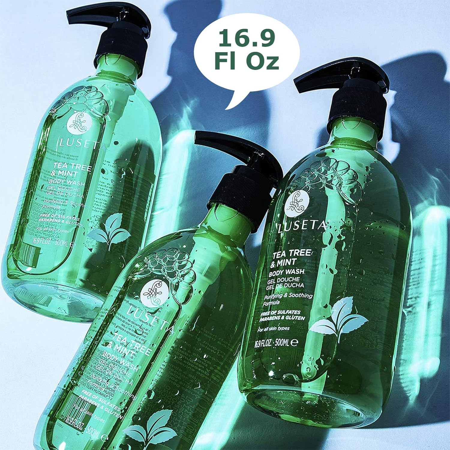 Luseta Tea Tree Oil Body Wash With Mint, Sulfate Free, Helps Body Odor, Athlete'S Foot, Jock Itch, Ringworm, Yeast Infections, Skin Irritations, Shower Gel For Women/Men 16.9Oz : Beauty & Personal Care