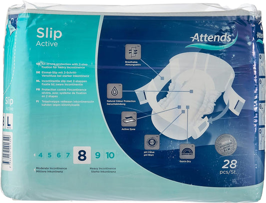 Attends Slip Active 8 Large Slips 100-145Cm