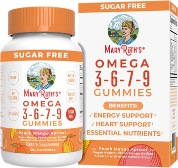 Vegan Omega 3 6 7 9 Gummies by MaryRuth's | Up to 4 Month Supply | Ome