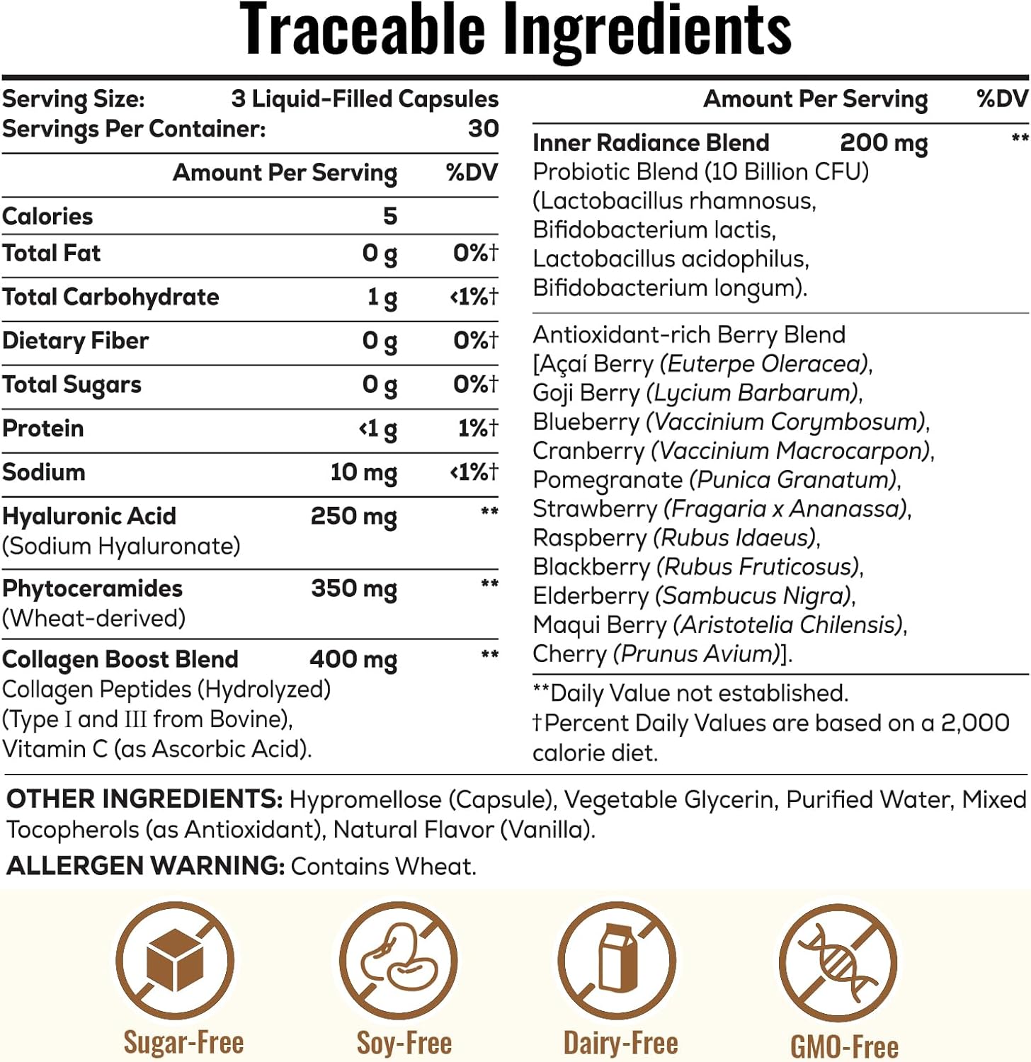 Thrivythystle Hyaluronic Acid Capsules - Hylunaric Acid 1200 Mg, With Collagen Peptides, Vitamin C, Phytoceramides : Health & Household