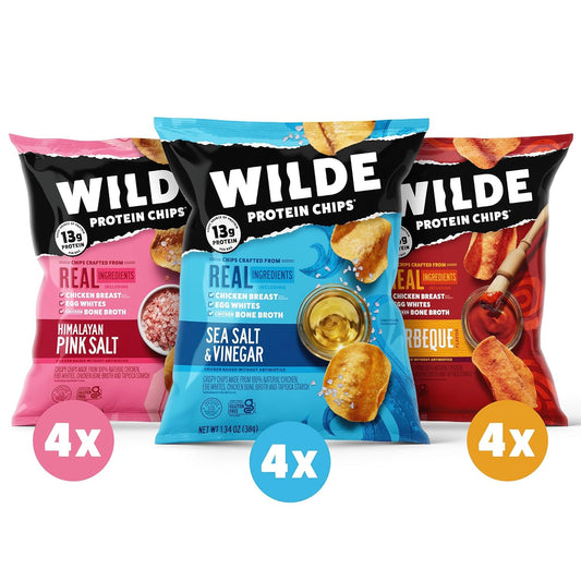 Wilde Protein Chips, Sweet And Savory Flavors Variety Pack (1.34 Oz Bags, Pack Of 12) - Crafted From Real Ingredients: Protein Snacks, Keto Chips, Gluten And Grain Free…