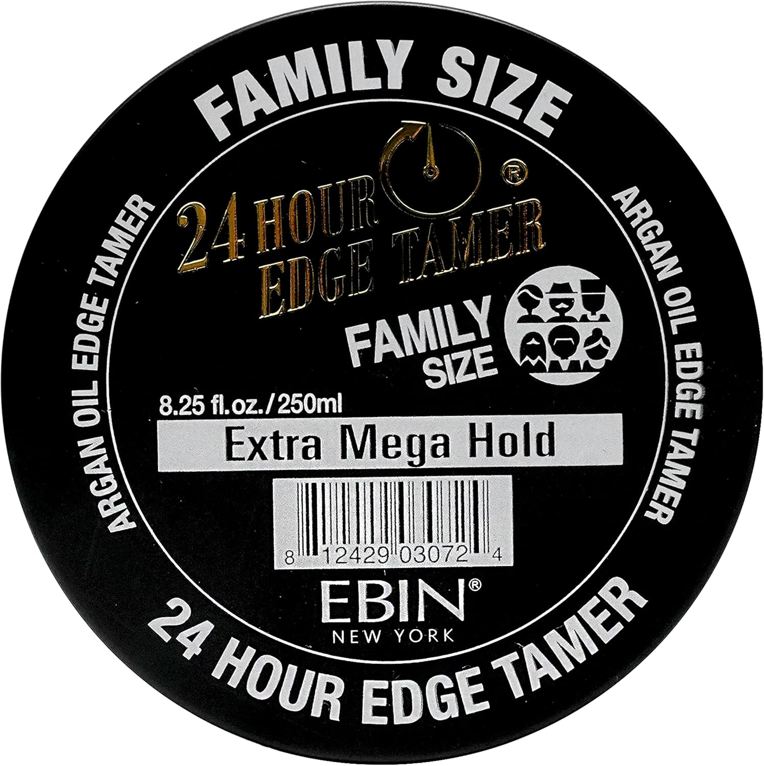 Ebin New York 24 Hour Edge Tamer Extra Mega Hold 180Ml – No Flake Edge Control Gel For Curly Hair – Vegan, Paraben-Free, Sweatproof, Strong Styling Grip For Unisex Use, Smooth Shine Finish