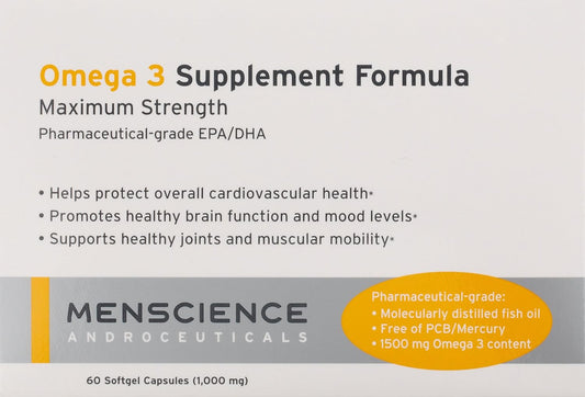 MenScience Androceuticals Omega 3 Supplement Formula , 60 Softgel Caps