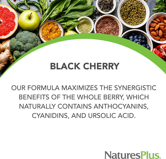 Naturesplus Herbal Actives Black Cherry, Extended Release - 750 Mg Anthocyanins, 30 Vegetarian Tablets - 30 Servings