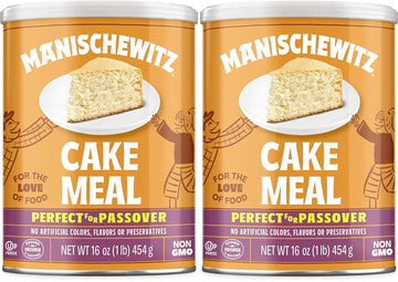 Manischewitz Cake Meal Non GMO Kosher For Passover 16 Oz Can (Pack of 2, Total of 32 Oz)