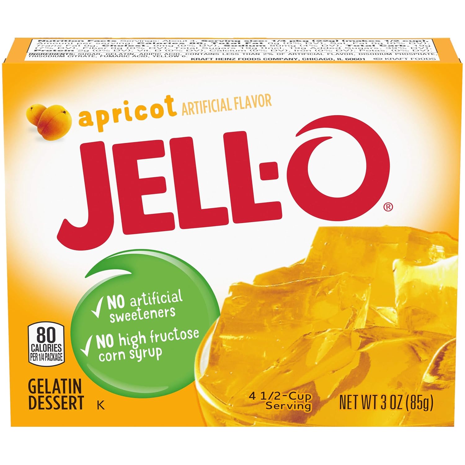 Jell-O Apricot Gelatin Mix (3 Oz Box)