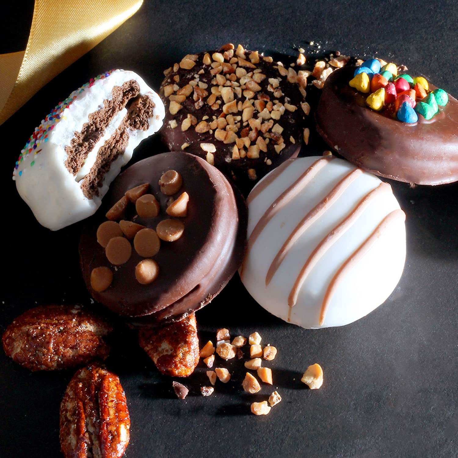 Cookie Gift Box - Gourmet Cookies Gift Basket - Food Gifts - Snack Treat Gift Arrangment - Vegan Chocolate Gift Box - Gourmet Assorted Topping