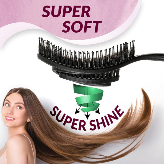 Marqus Boar Bristle Hair Brush - Suitable For Every Hairtype With Extra Bristles - Made From Environmentally Friendly Bio-Plastic, Coral