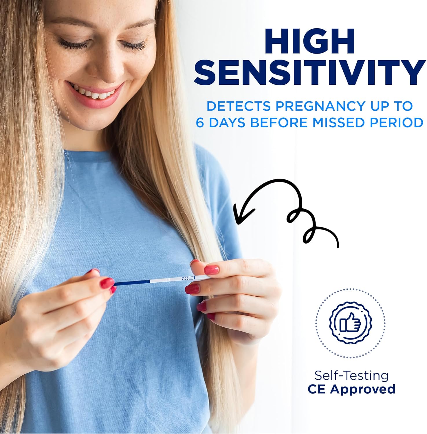 One Step: 10 Highly Sensitive 10mIU Pregnancy Test Strips (Tests up to 6 Days Earlier) : Amazon.co.uk: Health & Personal Care