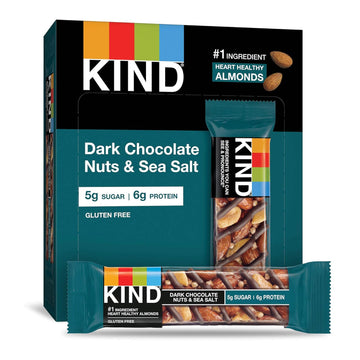 Kind Bars, Dark Chocolate Nuts & Sea Salt, Healthy Snacks, Gluten Free, Low Sugar, 6 Count