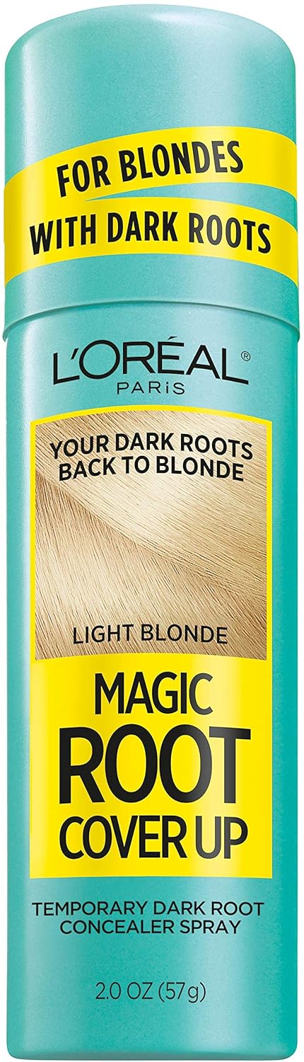 L'Oreal Paris Magic Root Cover Up Spray For Blondes With Dark Roots, Color Concealer, Ammonia And Peroxide Free, Light Blonde, 2 Fl. Oz