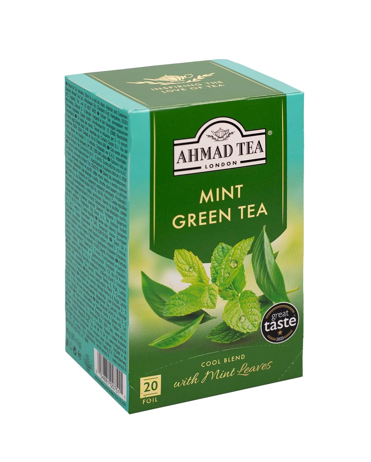 Ahmad Tea Mint Mystique Flavored Green Tea With Mint Leaves, 20-Count Boxes (Pack Of 6)