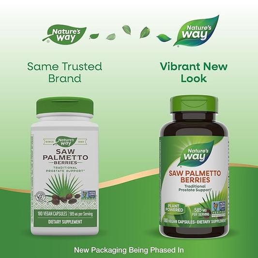 Nature's Way Saw Palmetto Berries, 585mg, 180 Capsules