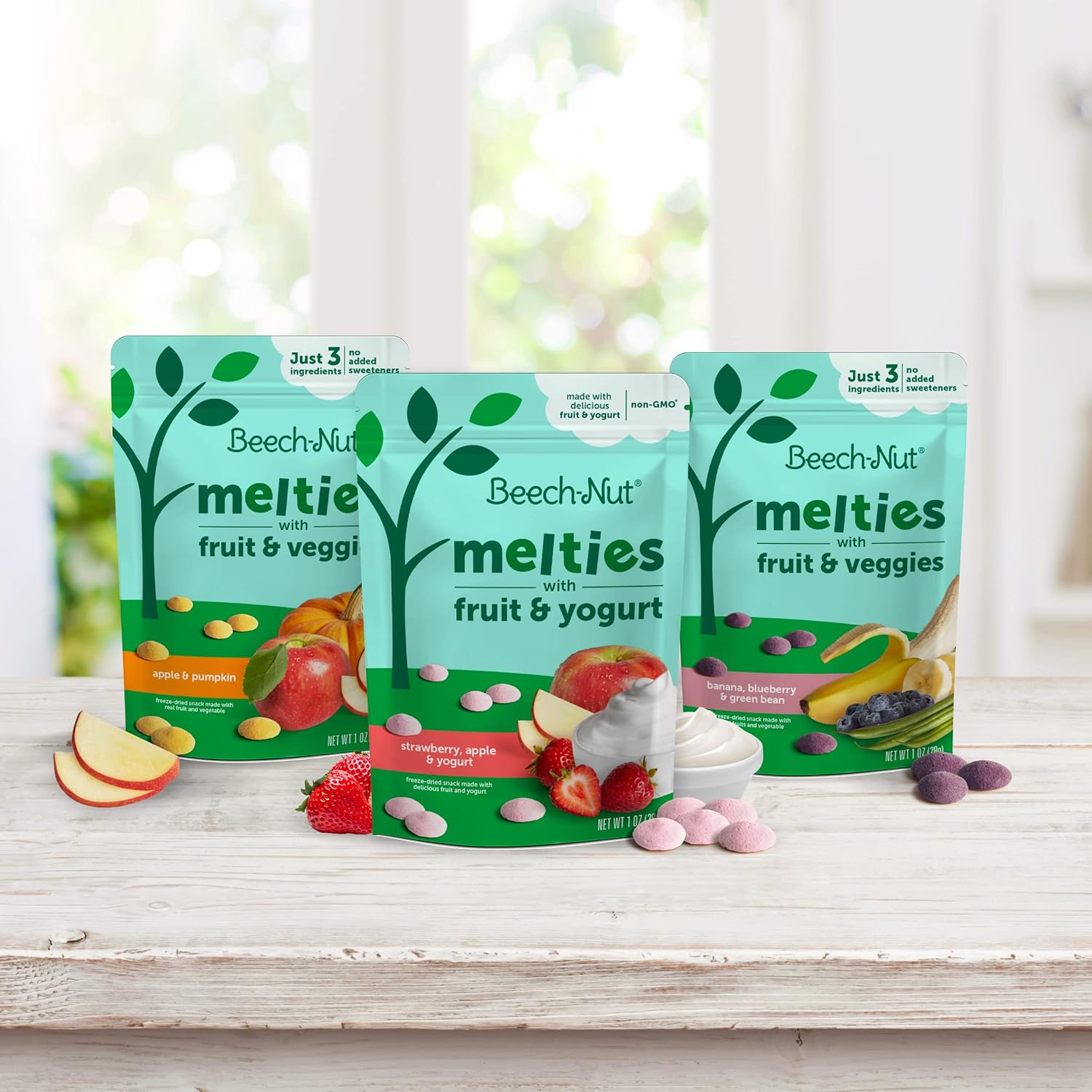 Beech-Nut Melties Baby & Toddler Snack Melts, Apple Pumpkin, 1 oz (7 Pack) : Baby