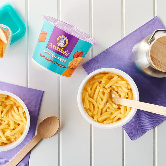 Annie'S Real Aged Cheddar Microwave Mac & Cheese With Gluten Free Pasta, 2.01 Oz Cup (Pack Of 12)