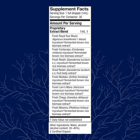 Host Defense Stamets 7 Extract - 7 Species Blend - Mushroom Supplement For Immune Support With Royal Sun Blazei, Cordyceps, Reishi, Maitake, Lion'S Mane, Chaga & Mesima - 1 Fl Oz (30 Servings)