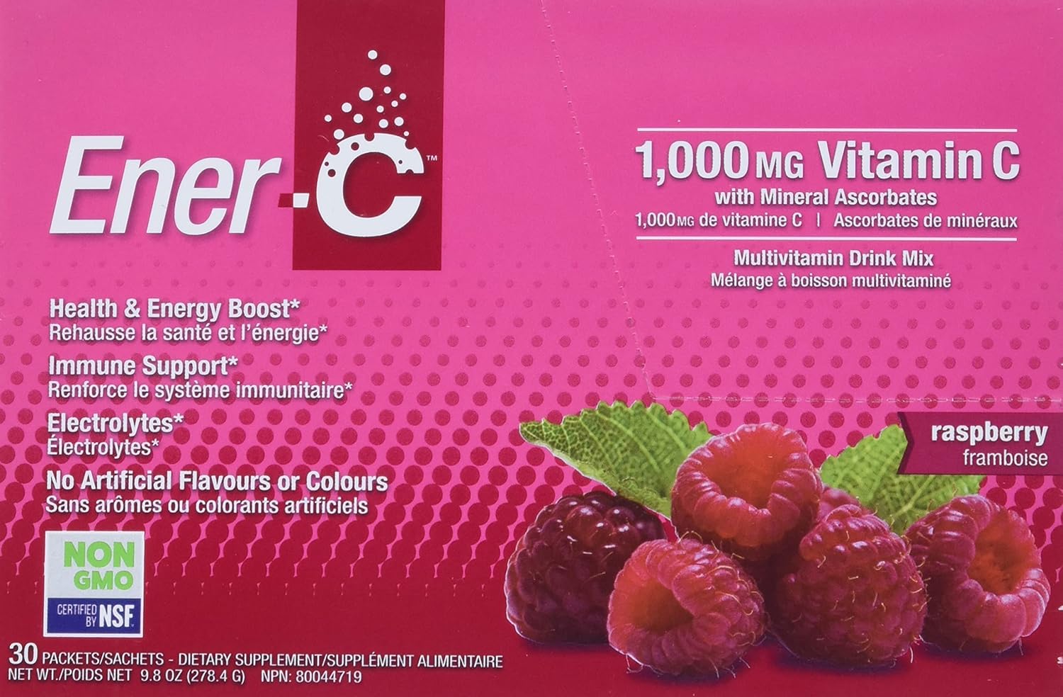 Ener-Life Raspberry Multivitamin Drink Mix 30 Count, 0.3 OZ
