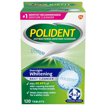 Polident Antibacterial Overnight Denture Cleanser Triplemint