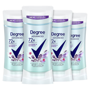 Degree Antiperspirant Deodorant 72-Hour Sweat And Odor Protection Lavender And Waterlily Antiperspirant For Women With Motionsense Technology 2.6 Oz 4 Count