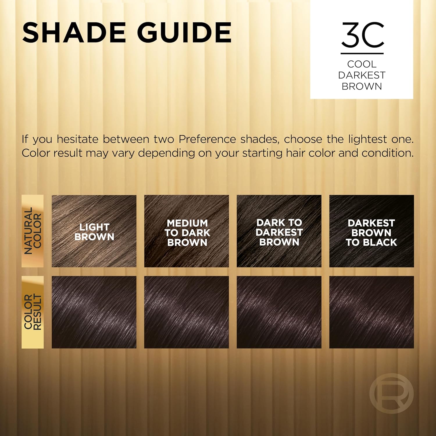 L'Oreal Paris Superior Preference Fade-Defying + Shine Permanent Hair Color, 3C Cool Darkest Brown, Pack of 1, Hair Dye : Beauty & Personal Care