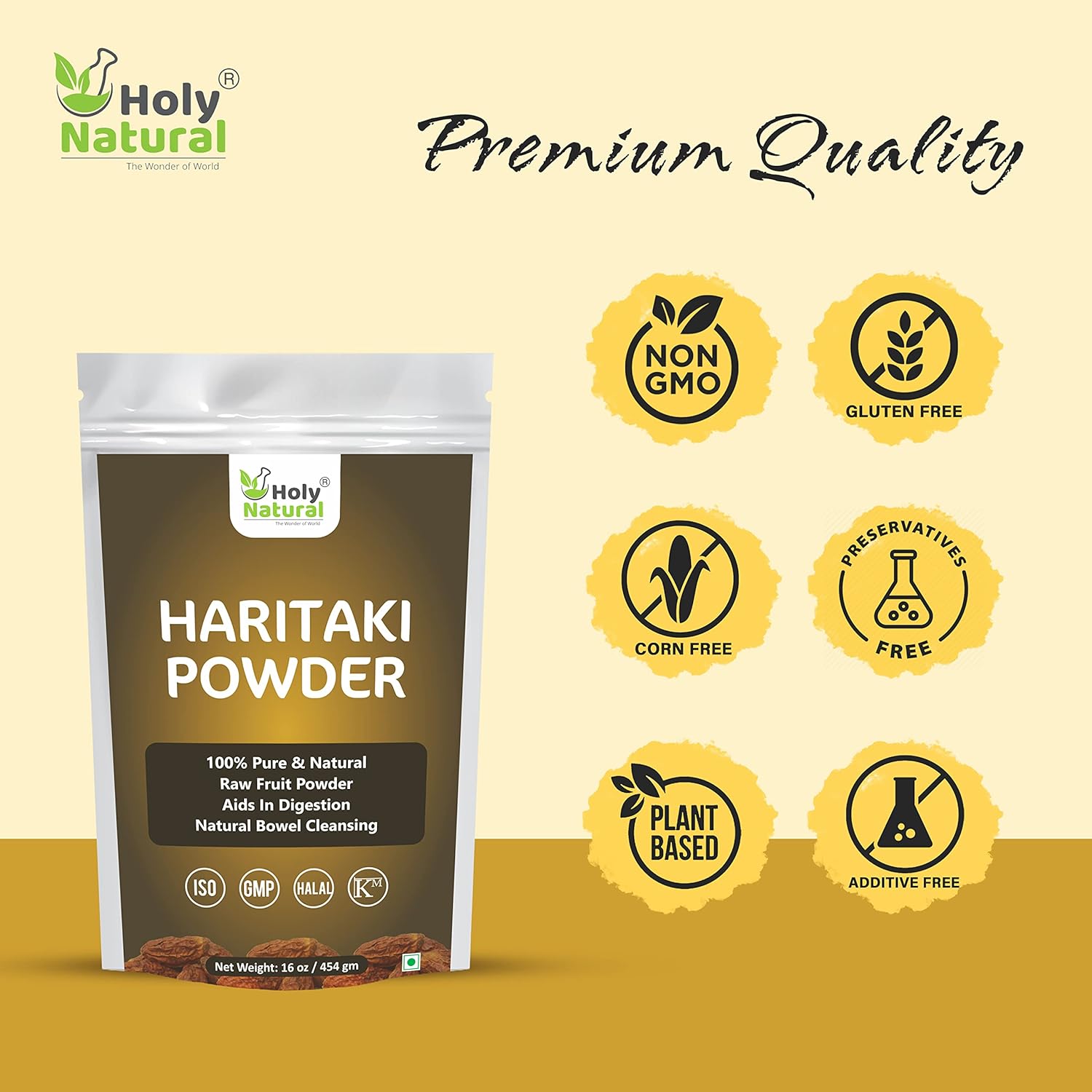 Haritaki Powder Without Seeds – 16 Oz I Natural, Very Good for Bowel and Digestion : Health & Household