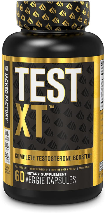 Testosterone Booster for Men w/Tongkat Ali (EuryGold), KSM 66 Ashwagandha, Primavie & More- Test XT Natural Test Booster & Muscle Builder Supplement - 60 Veggie T Pills