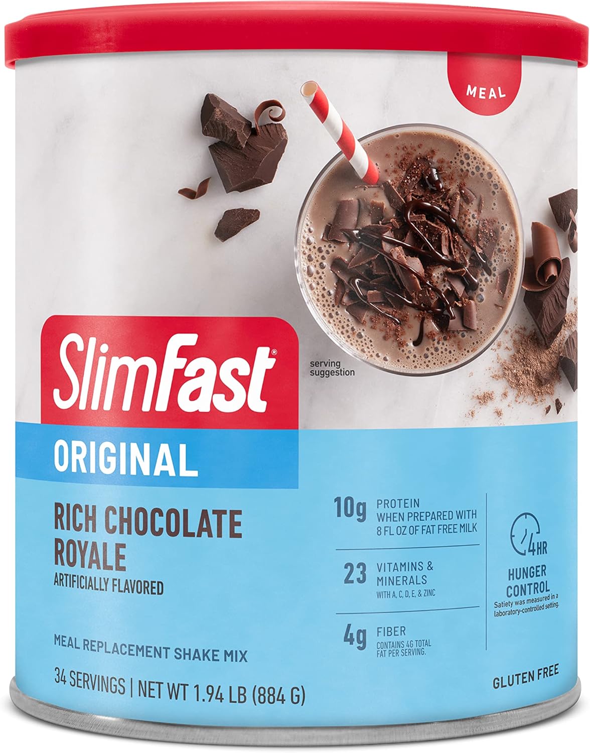 Slimfast Meal Replacement Powder, Original Rich Chocolate Royale, Shake Mix, 10G Of Protein, 34 Servings