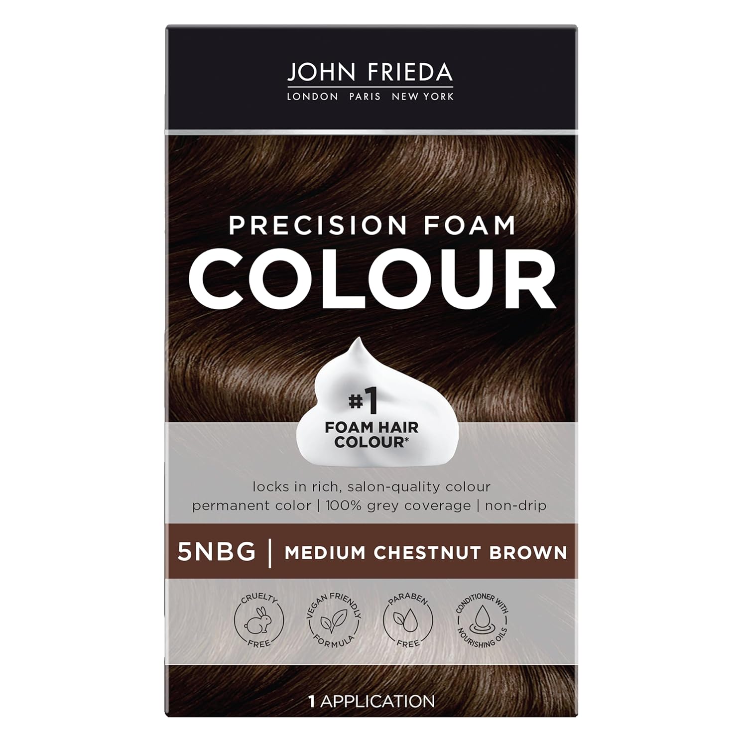 John Frieda Precision Foam Permanent Hair Colour In 5Nbg Medium Chestnut Brown