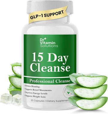 Dr Vitamin Solutions 15 Day Gut Cleanse Detox For Women, Glp-1 Support - Natural Colon & Detox Cleanse For Weight Loss - Bloating & Constipation Relief - Flushes Toxins & Supports Immunity - 30 Ct