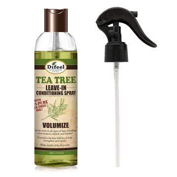 Difeel Volumize Leave In Conditioning Treatment - 100% Pure Tea Tree Oil 6 Oz. With Spray Cap & Dispensing Cap