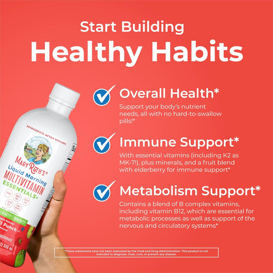 Maryruth Organics Multivitamin Multimineral For Women Men & Kids, No Added Sugar, Vegan Liquid Vitamins For Adults & Kids, Mens, Womens Multivitamin, Energy & Beauty Booster, 32Oz (Package May Vary)