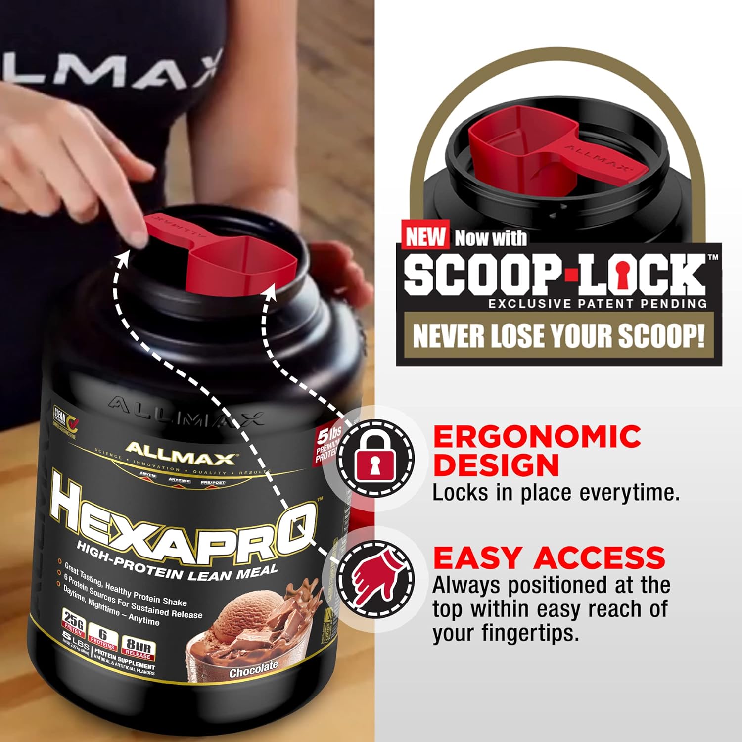 ALLMAX HEXAPRO, Cookies & Cream - 2 lb - 25 Grams of Protein Per Servi