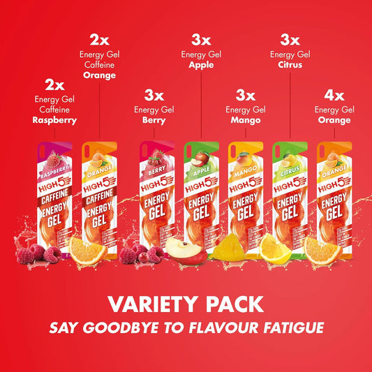High5 Energy Gel Pouches - Carb Gels Running Accessories For Endurance Fuel - Natural Fruit Juice & Caffeine-Free Vegan Energy Gel - Glucose Shot To Boost Sports Performance (Berry, 6 X 40G)