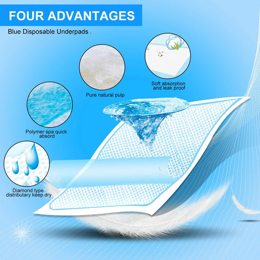Baby Disposable Changing Pad, 100 Count Thicken And High Absorb Incontinence Changing Pad With Breathable, Waterproof, Soft Non-Woven Fabric, Underpad 13X18 Inch- Extra Thick