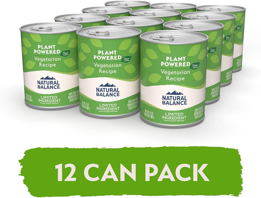Natural Balance Limited Ingredient Adult Wet Canned Dog Food With Vegan Plant Based Protein And Healthy Grains, Vegetarian Recipe, 13 Ounce (Pack Of 12)