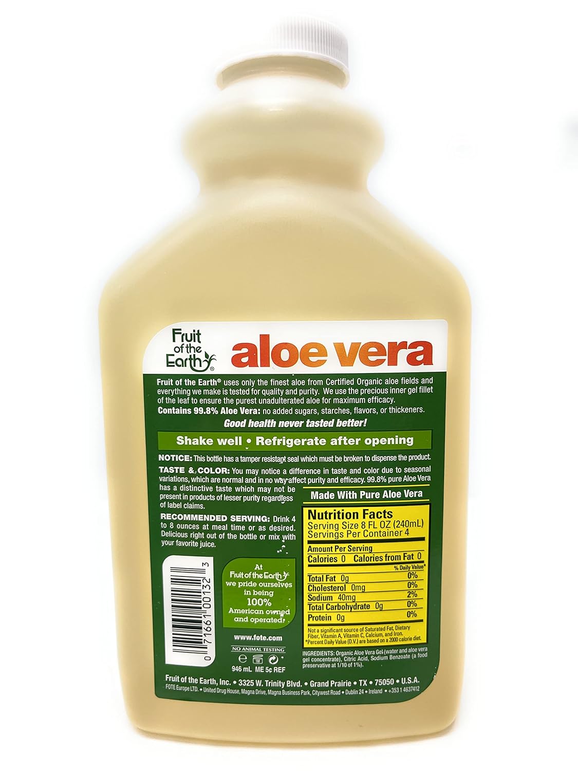 Thisnthat Aloe Vera Juice Bundle Includes: (1) 32Oz Fruit Of The Earth Original (1) 32Oz Wild Berry & Thisnthat Recipe Card