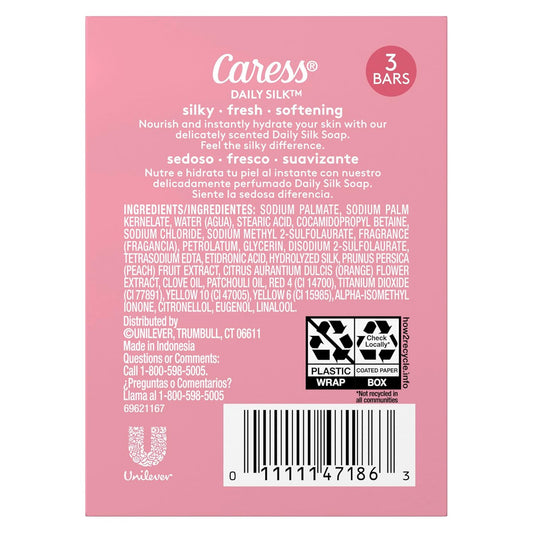 Caress Beauty Bar Soap For Women, Daily Silk Extract And Floral Oil Essence, Moisturizing Body Soap For Noticeably Silky, Soft Skin, 3.15 Oz, 48 Bath Bars