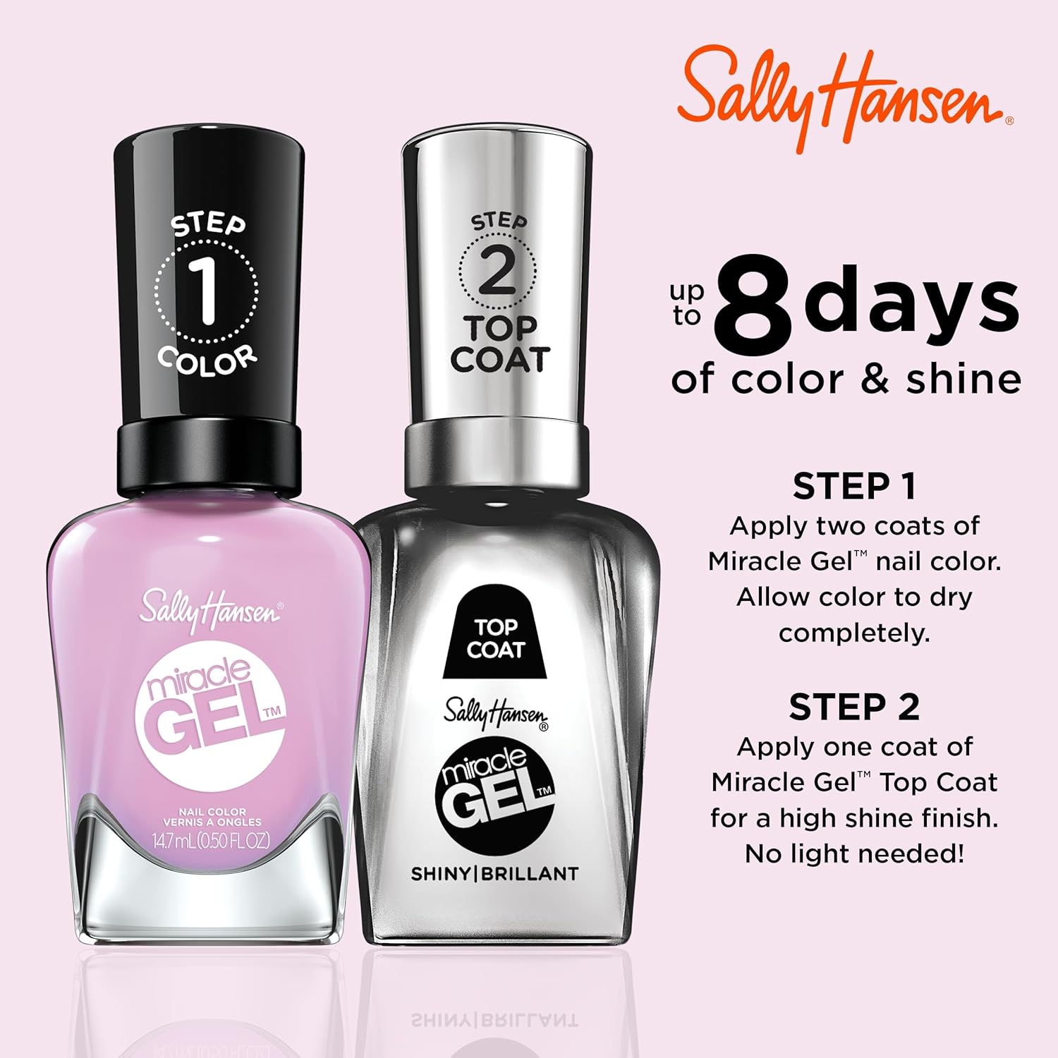 Sally Hansen Miracle Gel™, Orchid Ing Aside, Long Lasting, Gel-Like Formula, No UV Lamp Needed, Pink Nail Polish : Beauty & Personal Care