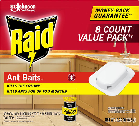 Raid Ant Killer Baits, Child Resistant Bug Killer For Indoor Home Use, 0.24 Oz, 8 Count